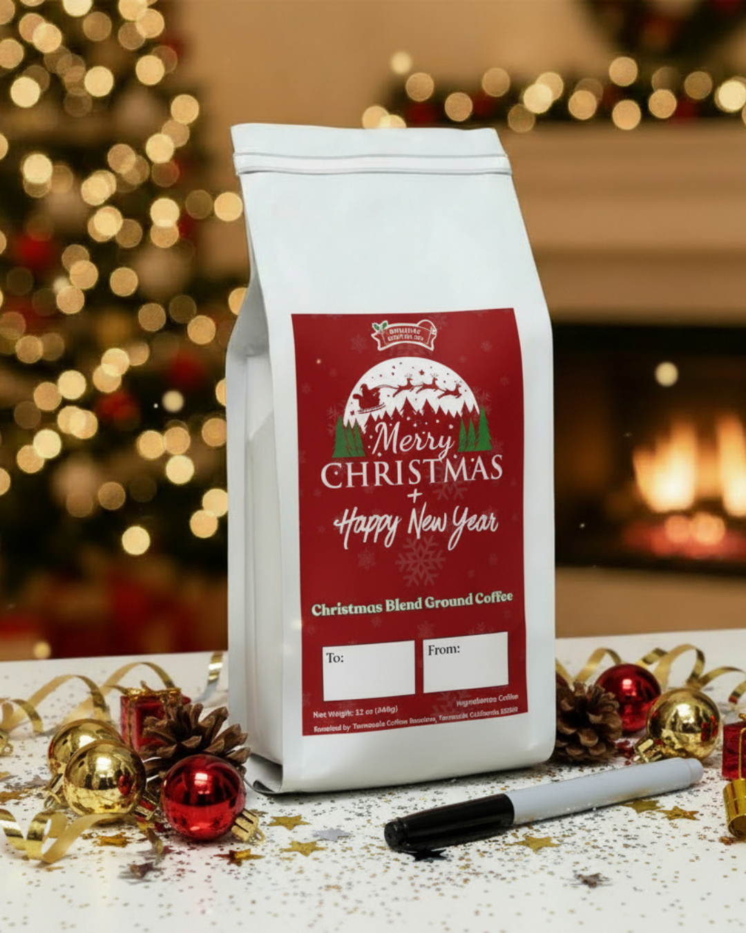 Merry Christmas & A Happy New Year Christmas Blend Ground Coffee